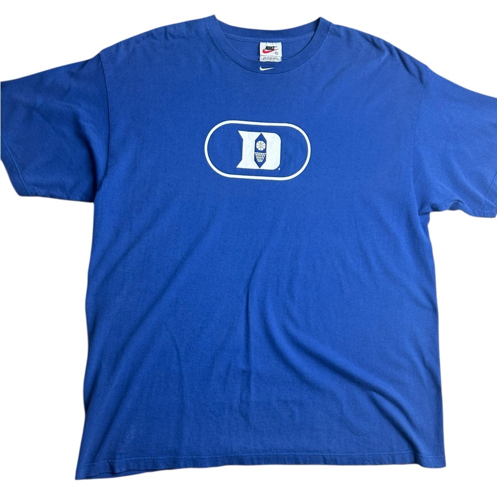 Vintage Nike Duke Blue Devils T-Shirt Blue XL –‎ Made in USA Center Swoosh